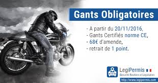 A deux-roues le port des gants est maintenant obligatoire 